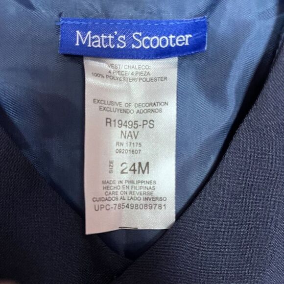 Matt's Scooter Kids Primary Waistcoat Vest Size 24M - Picture 4 of 9